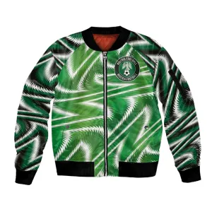 Custom Nigeria Football Sleeve Zip Bomber Jacket Sporty Super Eagles LT03
