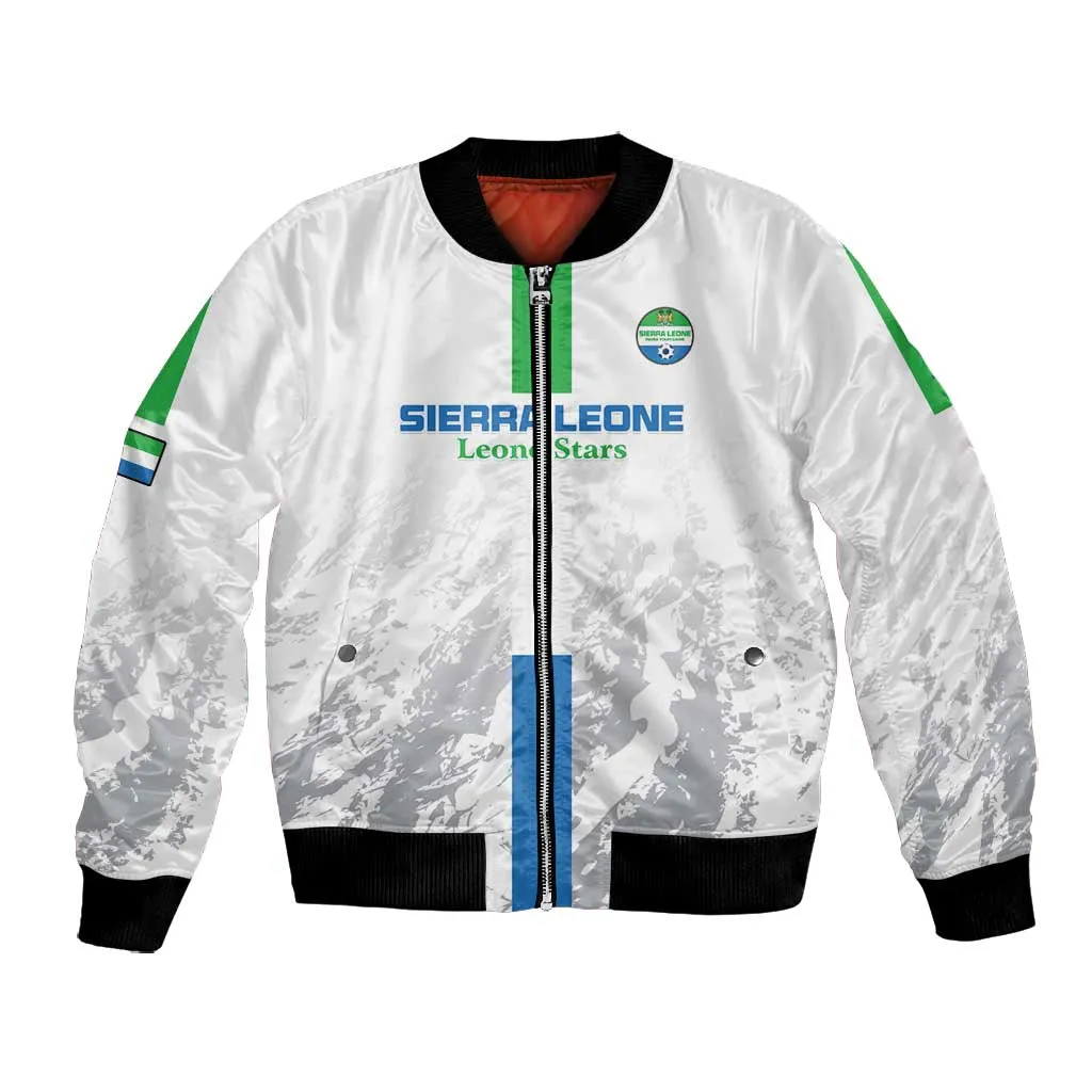 Custom Sierra Leone Football Bomber Jacket Grunge Style LT15