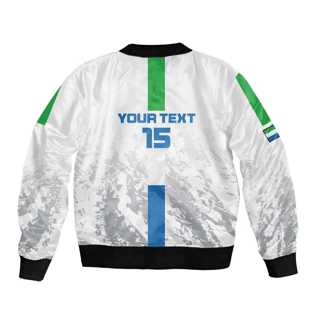 Custom Sierra Leone Football Bomber Jacket Grunge Style LT15
