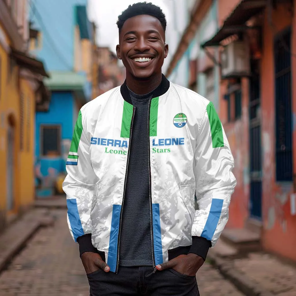 Custom Sierra Leone Football Bomber Jacket Grunge Style LT15