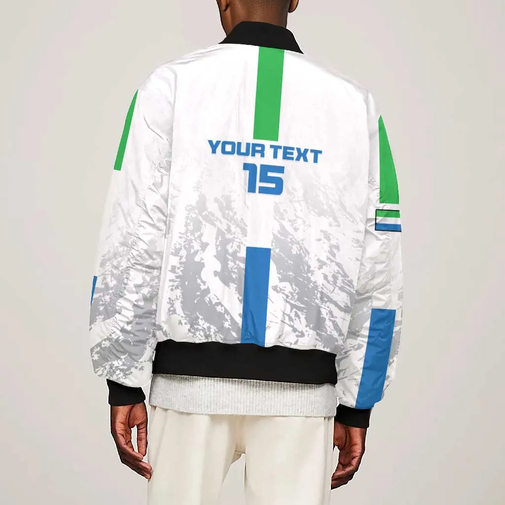 Custom Sierra Leone Football Bomber Jacket Grunge Style LT15