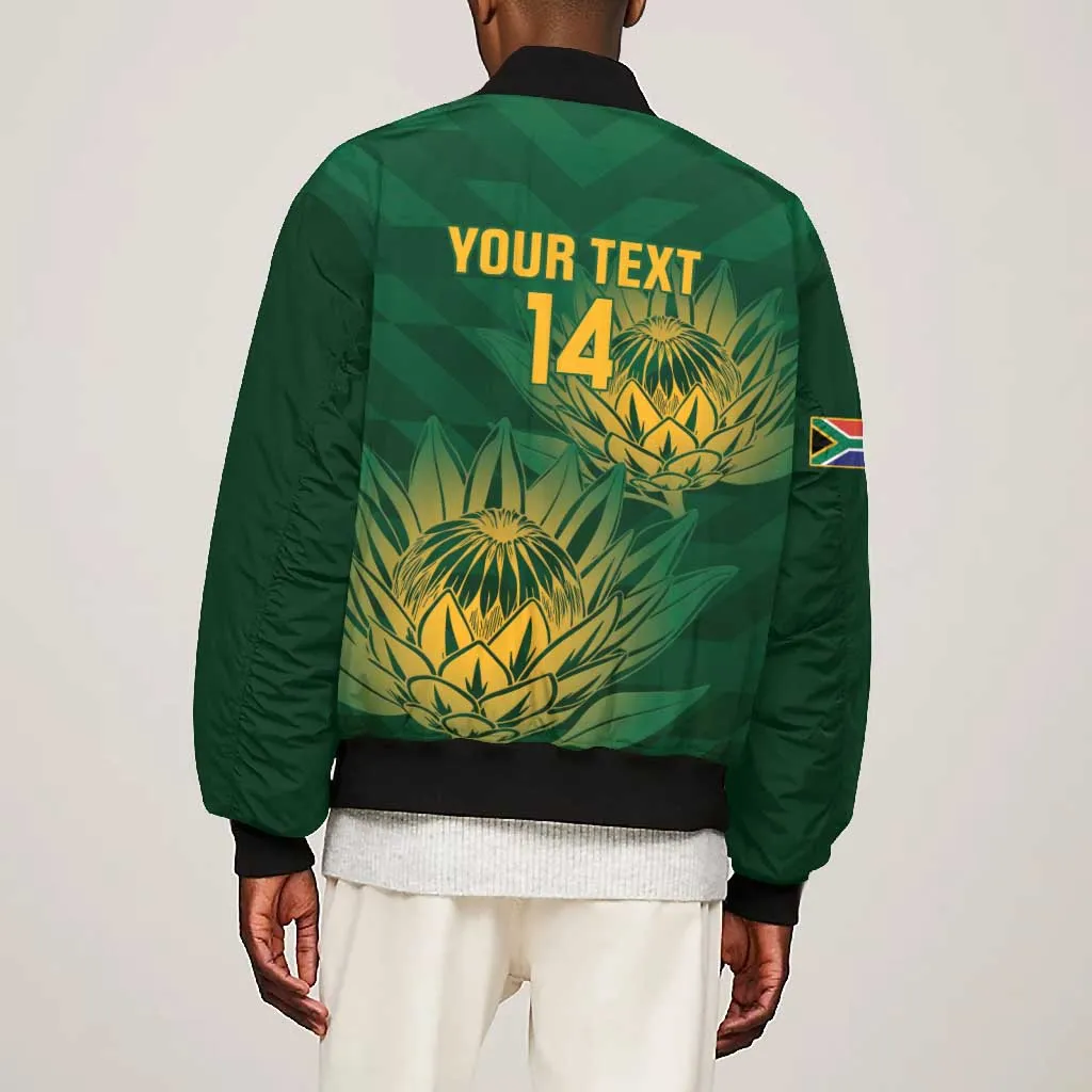 Custom South Africa Cricket Bomber Jacket Go Champions Proteas LT14