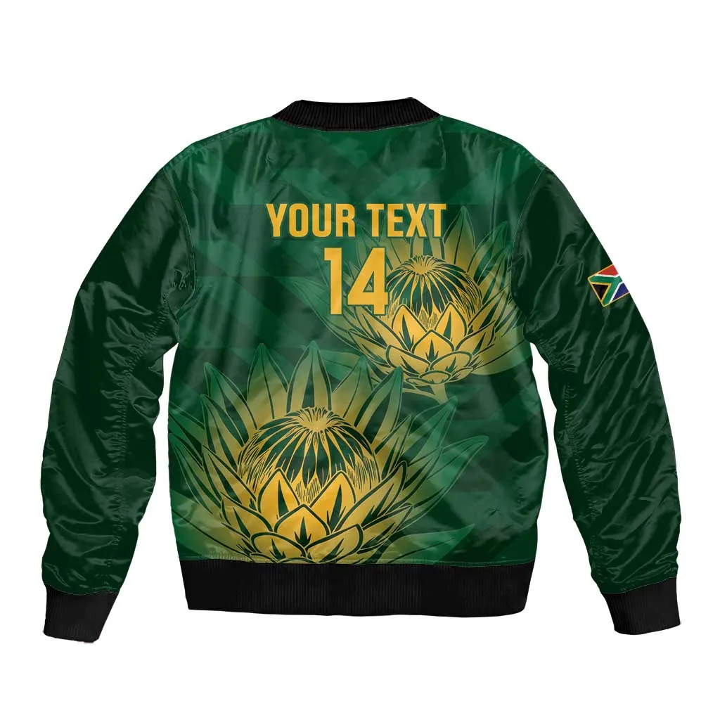 Custom South Africa Cricket Bomber Jacket Go Champions Proteas LT14