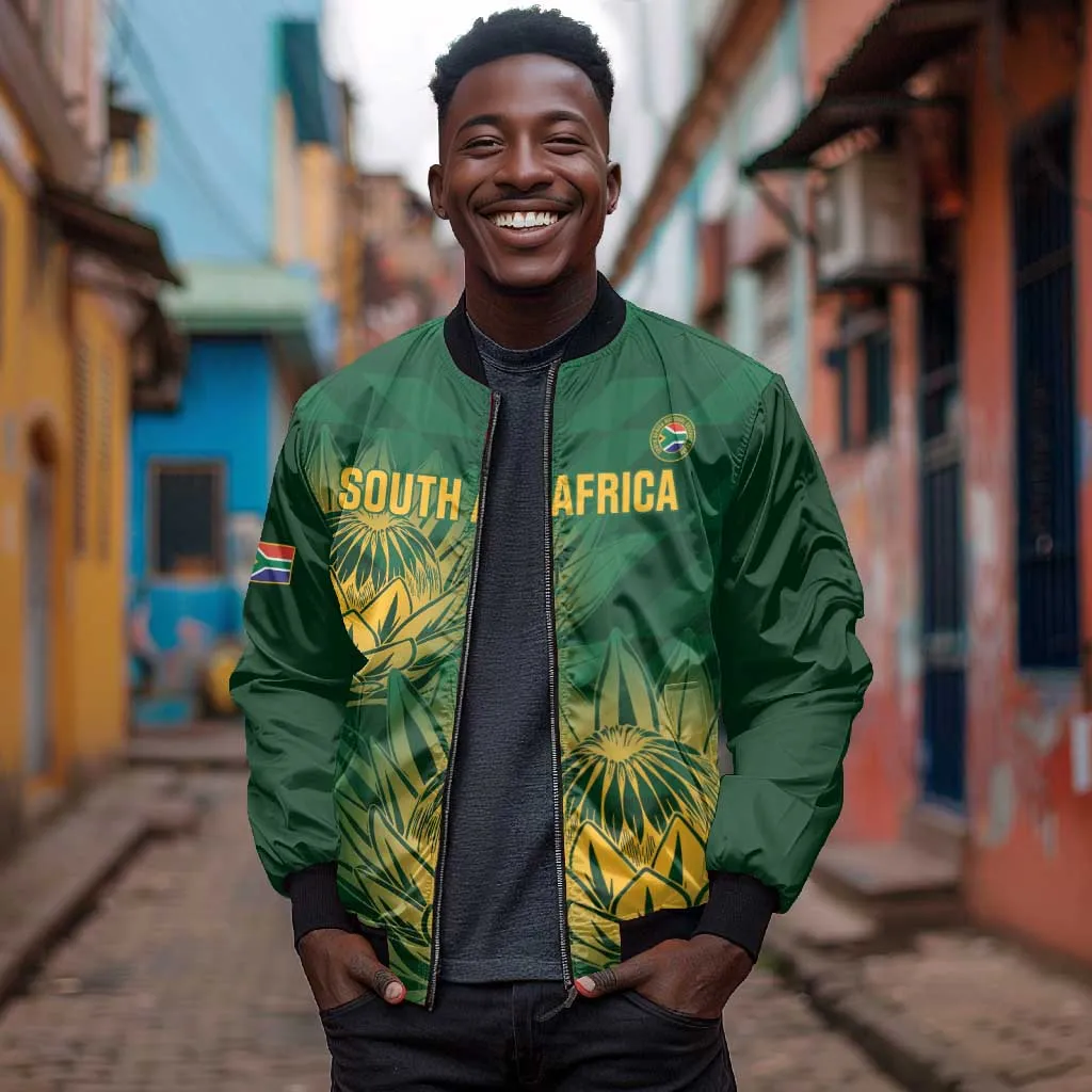 Custom South Africa Cricket Bomber Jacket Go Champions Proteas LT14