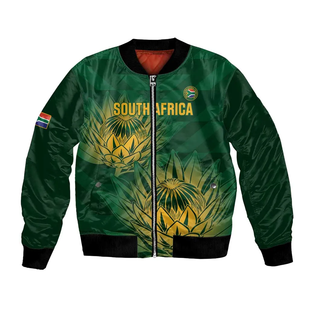 Custom South Africa Cricket Bomber Jacket Go Champions Proteas LT14
