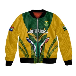 Custom South Africa Rugby Bomber Jacket Go Springboks Kente With Bokke LT14