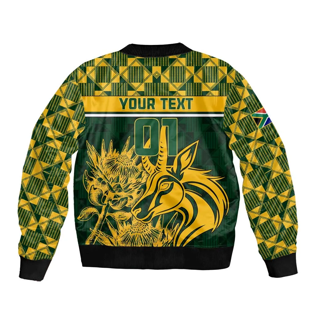 Custom South Africa Rugby Bomber Jacket - Go Springboks with African Pattern LT01