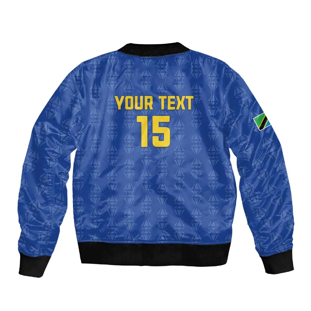 Custom Tanzania Football Sleeve Zip Bomber Jacket Taifa Stars Go Champions LT15