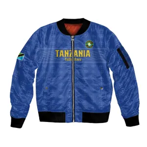 Custom Tanzania Football Sleeve Zip Bomber Jacket Taifa Stars Go Champions LT15