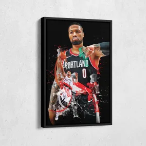 Damian Lillard Blazers Canvas Print | Portland Basketball Wall Art