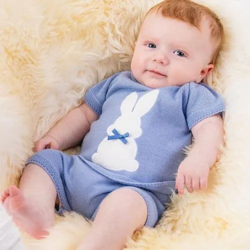 Dandelion Knitted Bunny Top & Shorts - Blue