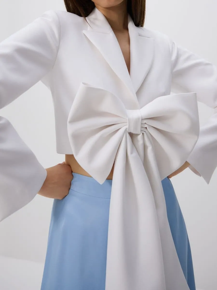 Decorative bow blazer