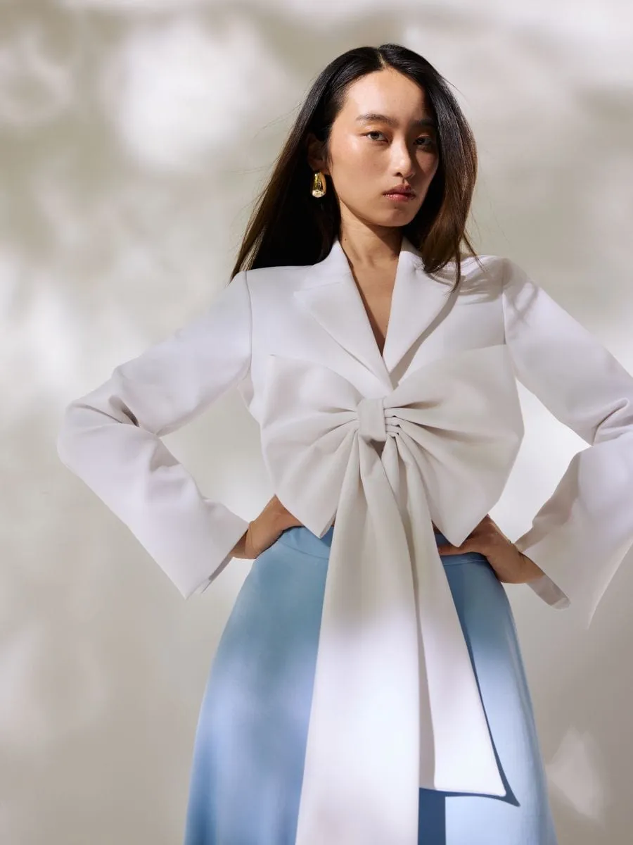 Decorative bow blazer