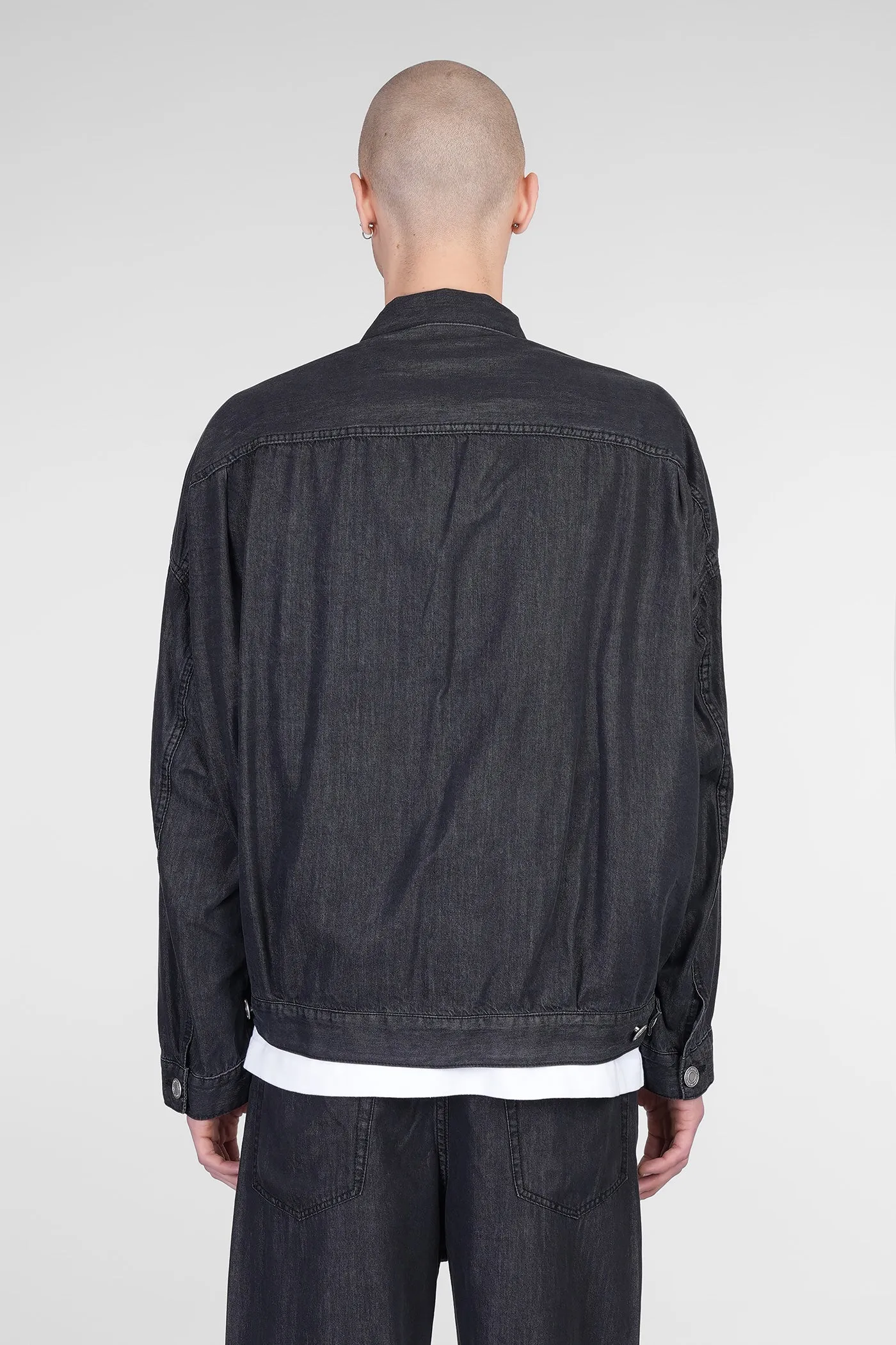 Denim Jackets in black cotton