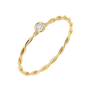 Diamond Bezel Twist Ring