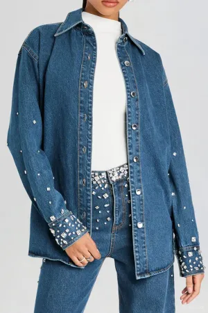 Diletta Crystal Shacket in Montana Crystal