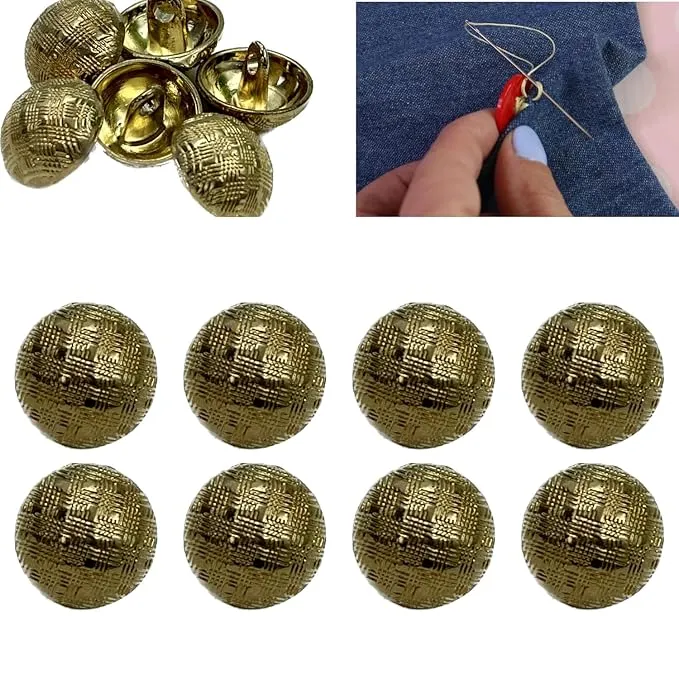 Dome Diamond-Pattern Shank Metal Buttons for Shirt & Kurta