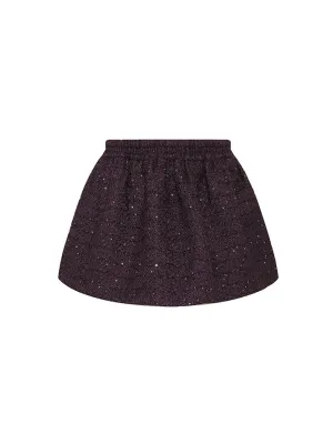 Domenica Mini Skirt with Elastic Waist and Subtle Sparkle