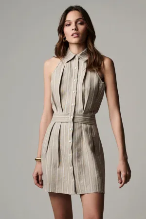 Domino Dress Tawny Stripe