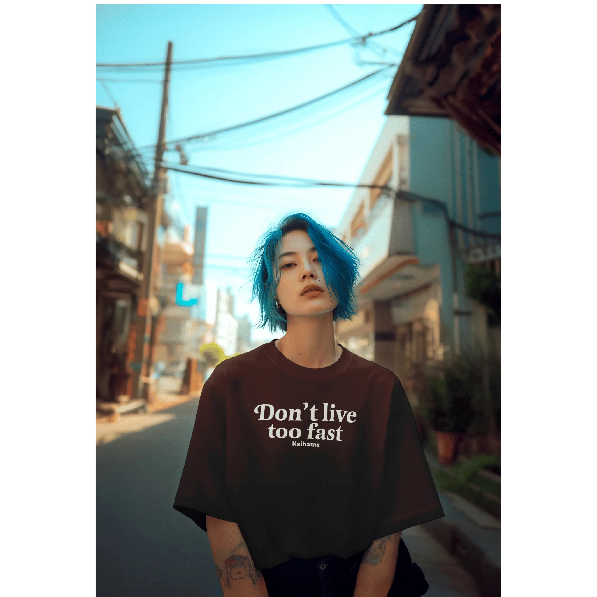 Don't Live Too Fast Oversized Tshirt by Kaihama