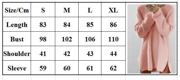 Dress Casual Loose Blue Beige Pink Dress Plus Size Zipper Sweater Dress Women Dresses Vestidos