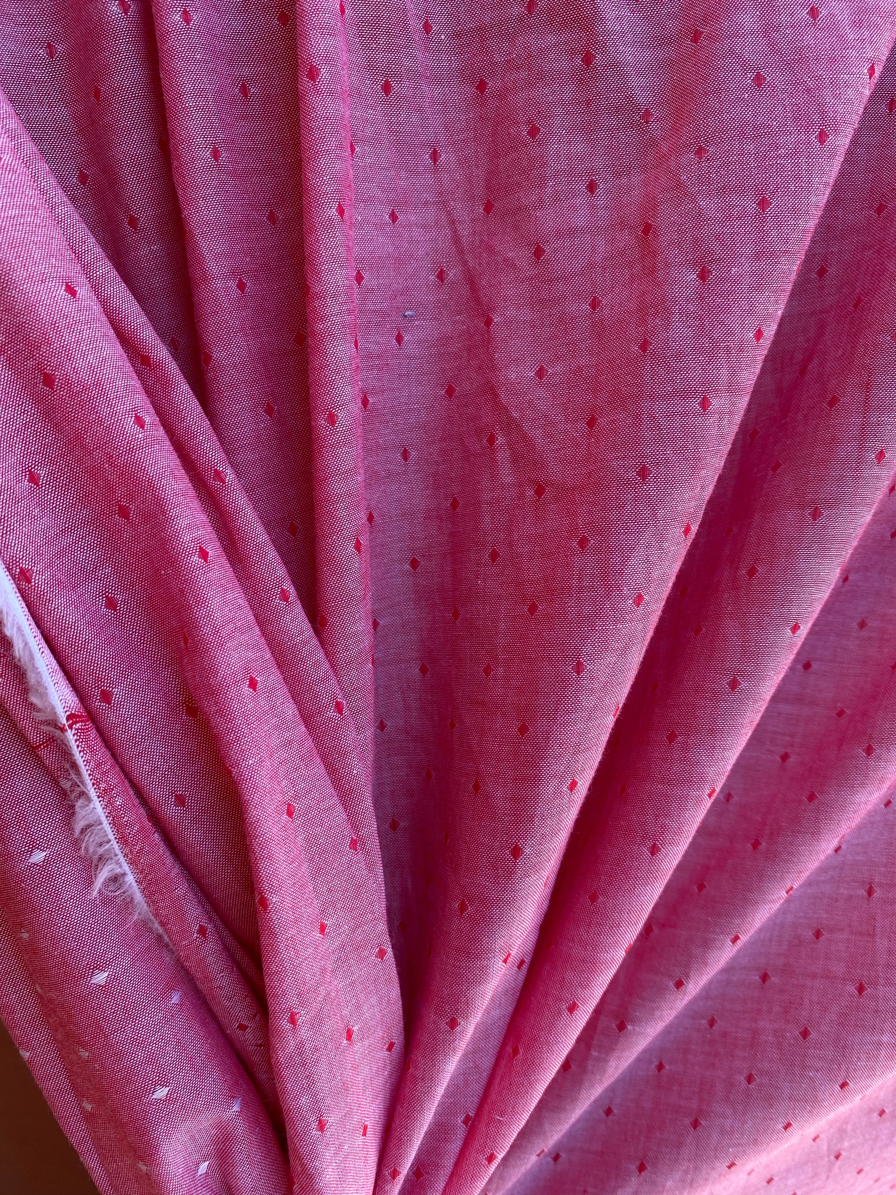 Dusty Firecracker Diamond Imprint Cotton Woven