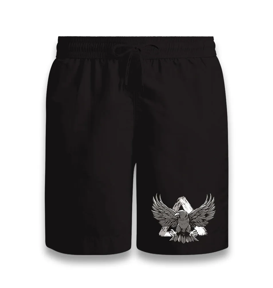 Eagle Flying Against a Triangle Black Shorts