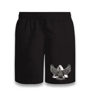 Eagle Flying Against a Triangle Black Shorts