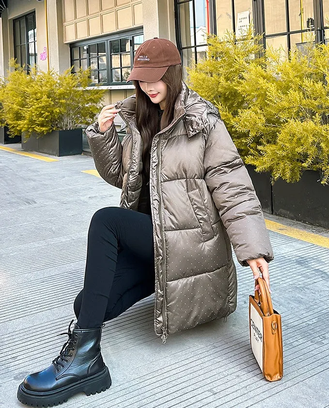 Easy-to-Clean and Relaxed-Fit Puffer Jacket for Women