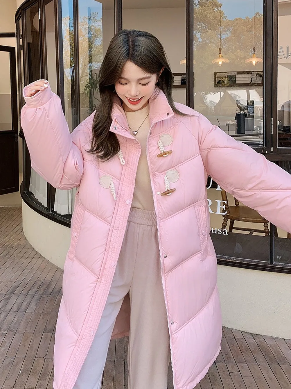 Easy-to-clean Water-resistant Quilted Puffer Jacket for Women