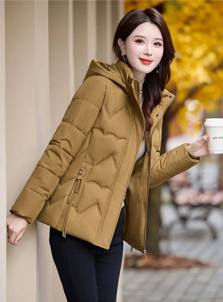 Easy-to-Clean Zip Up Puffer Jacket with Quilted and Windproof Features