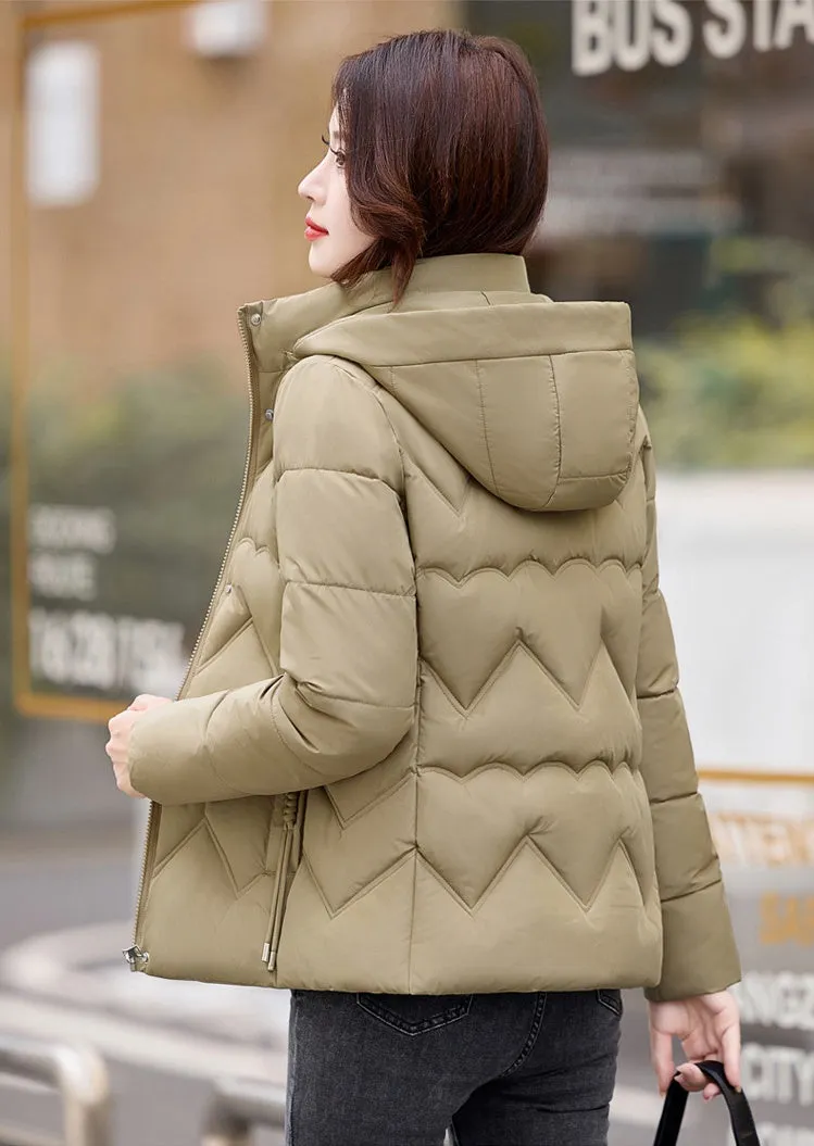 Easy-to-Clean Zip Up Puffer Jacket with Quilted and Windproof Features