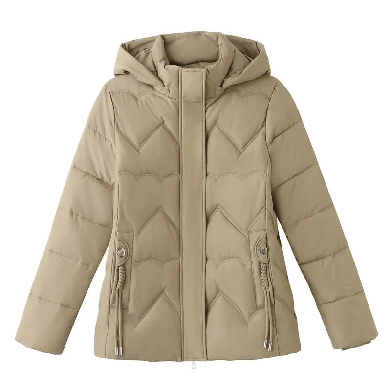 Easy-to-Clean Zip Up Puffer Jacket with Quilted and Windproof Features
