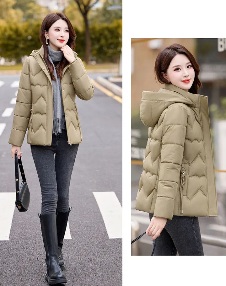 Easy-to-Clean Zip Up Puffer Jacket with Quilted and Windproof Features