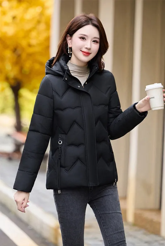 Easy-to-Clean Zip Up Puffer Jacket with Quilted and Windproof Features