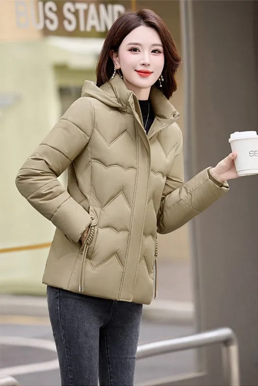 Easy-to-Clean Zip Up Puffer Jacket with Quilted and Windproof Features