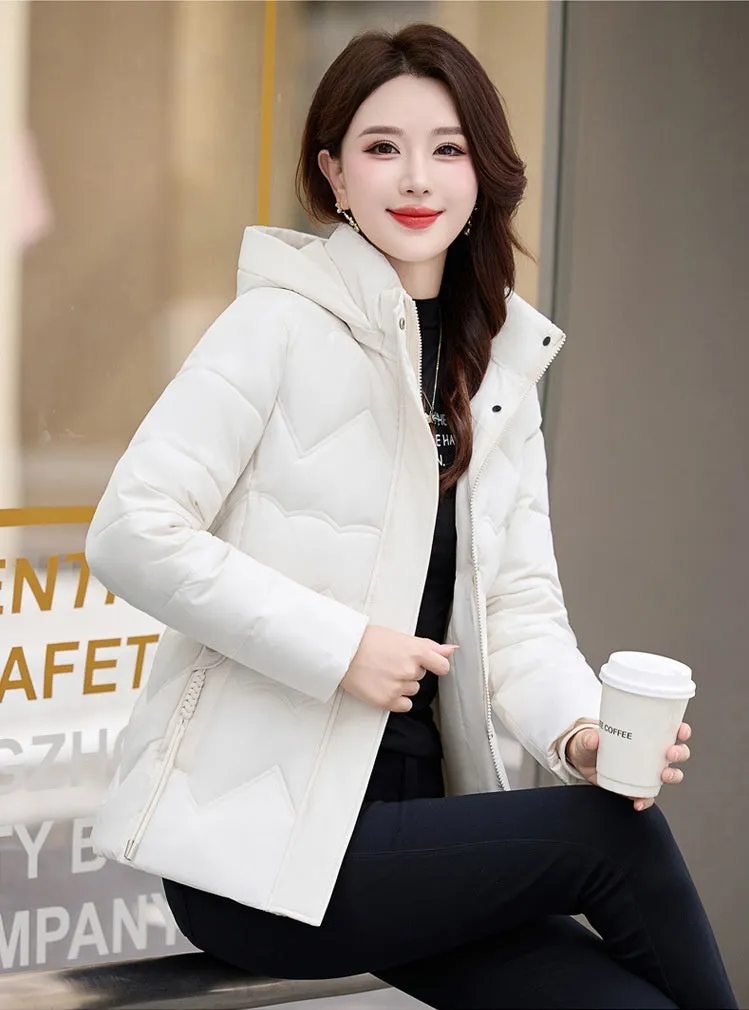 Easy-to-Clean Zip Up Puffer Jacket with Quilted and Windproof Features