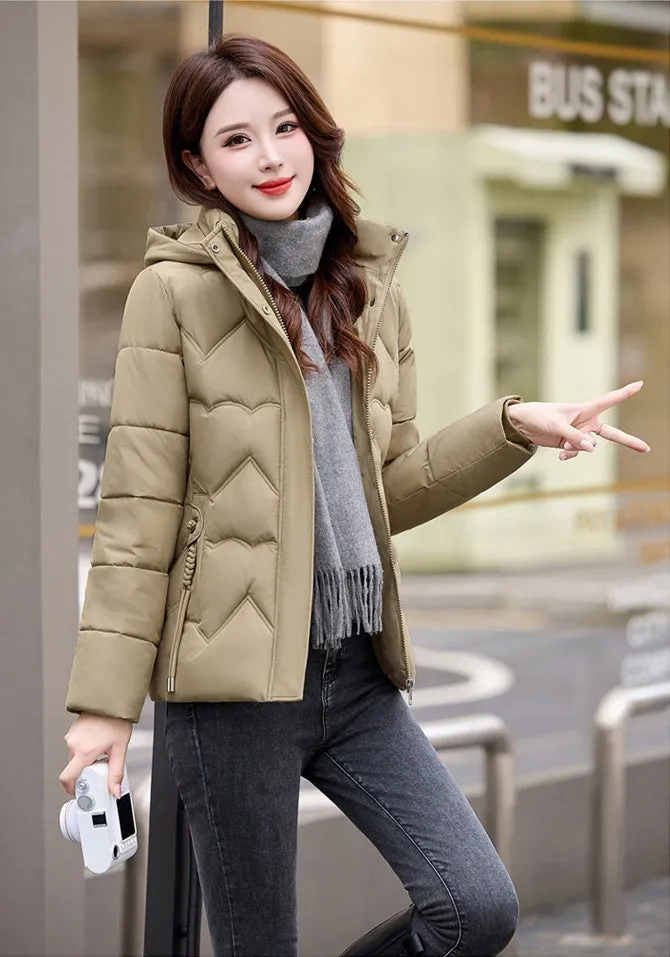 Easy-to-Clean Zip Up Puffer Jacket with Quilted and Windproof Features