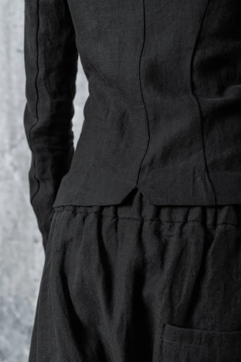 eigensinnig wien | Ada | Schwarze Blusenjacke für Damen aus Leinen
