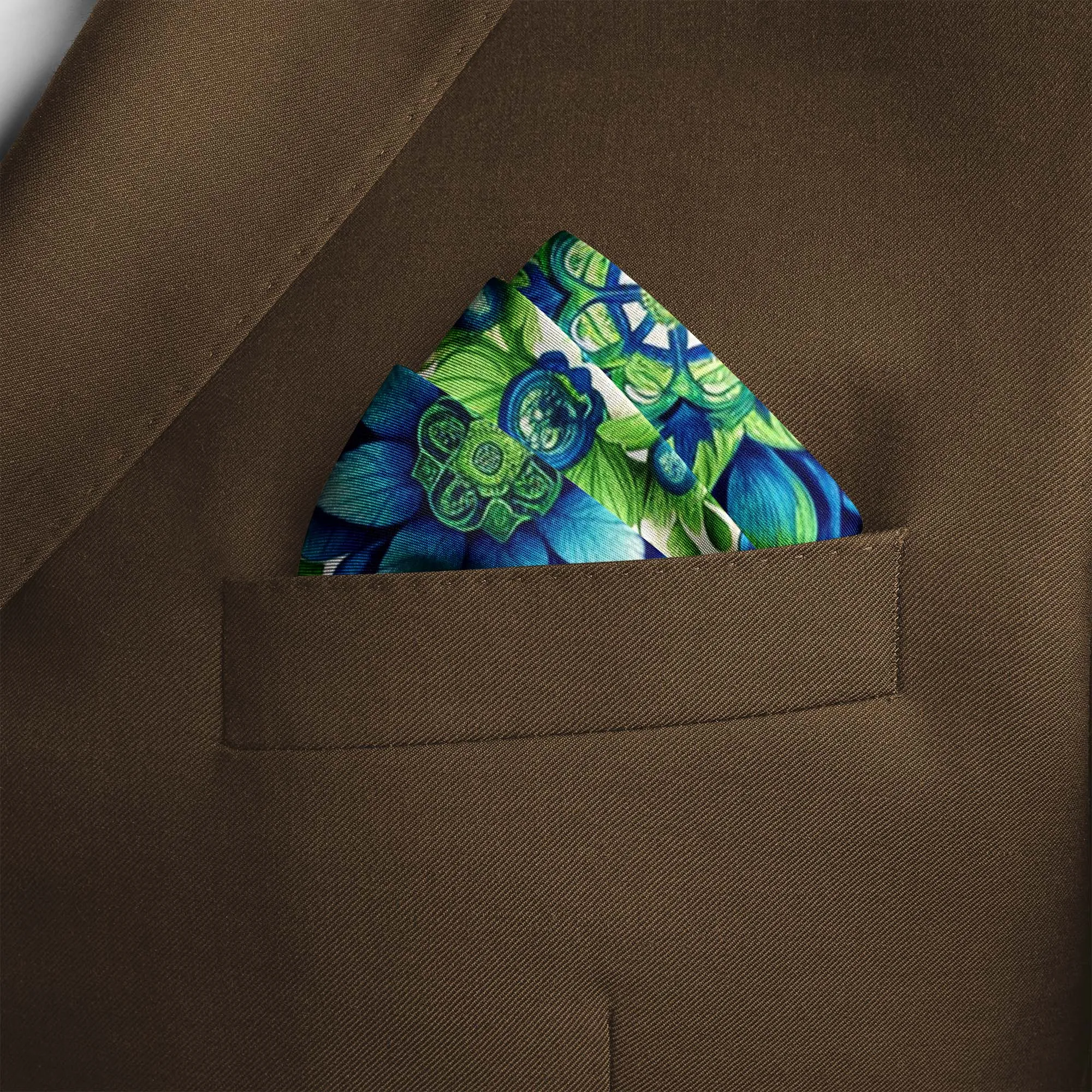 ELEGANT ABSTRCT FLORAL SILK POCKET SQUARE