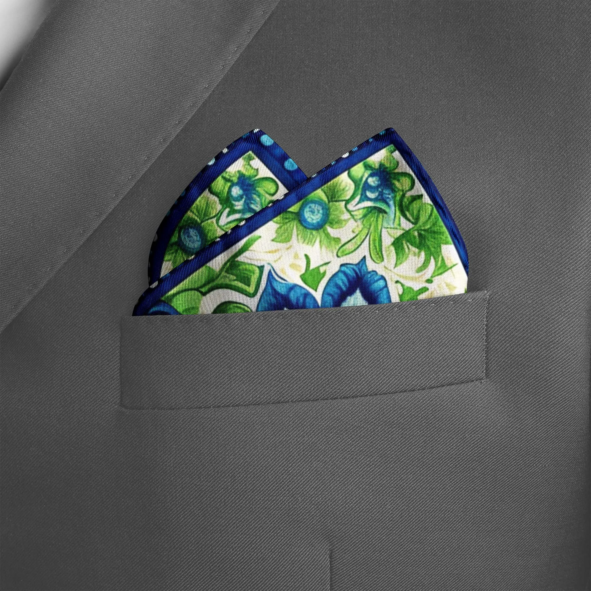 ELEGANT ABSTRCT FLORAL SILK POCKET SQUARE
