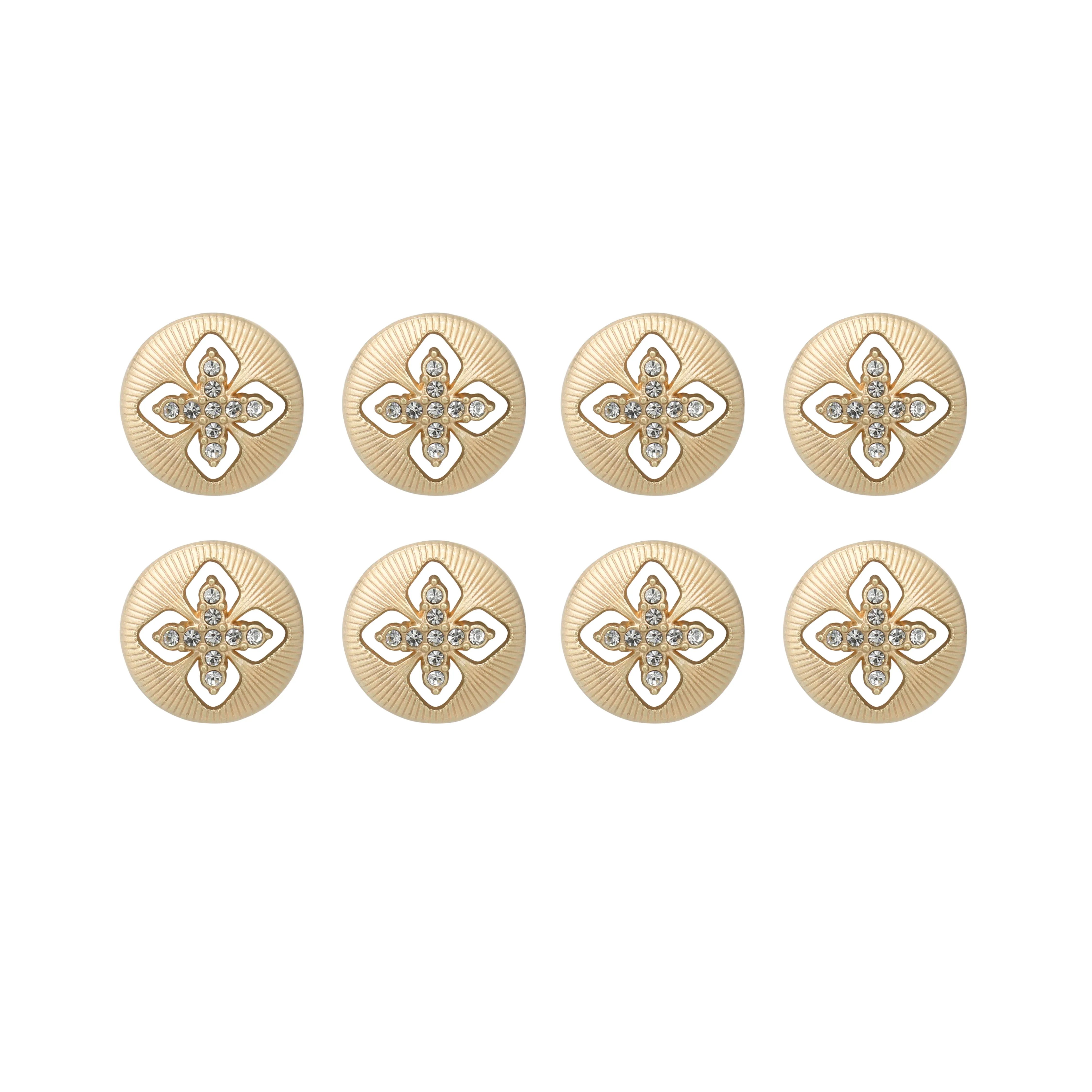 Elegant Crystal Accents  Silver Buttons