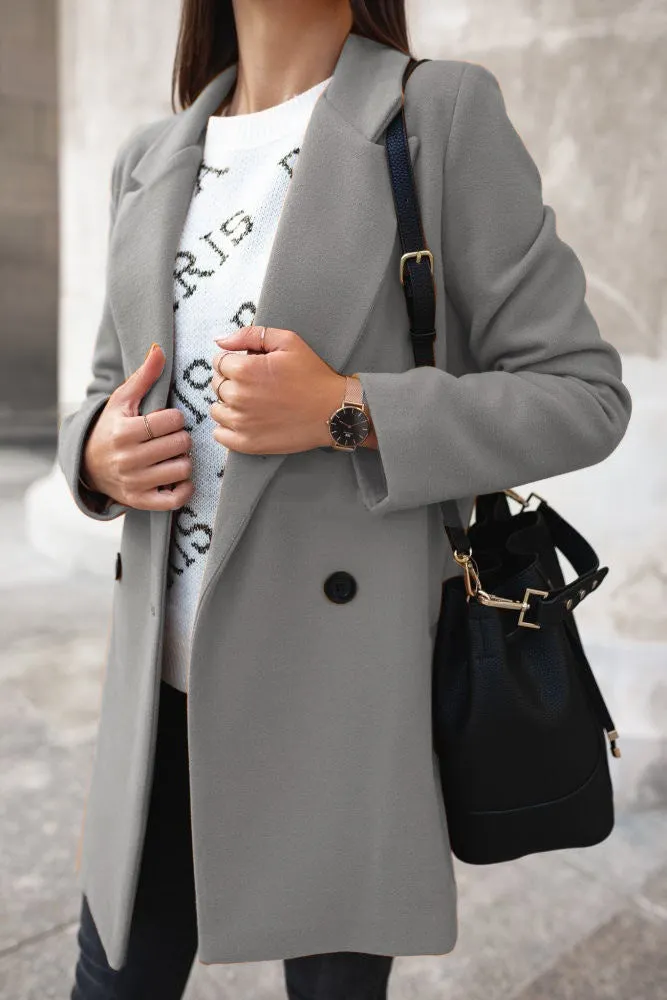 Elianna - Classic Double-Breasted Coat