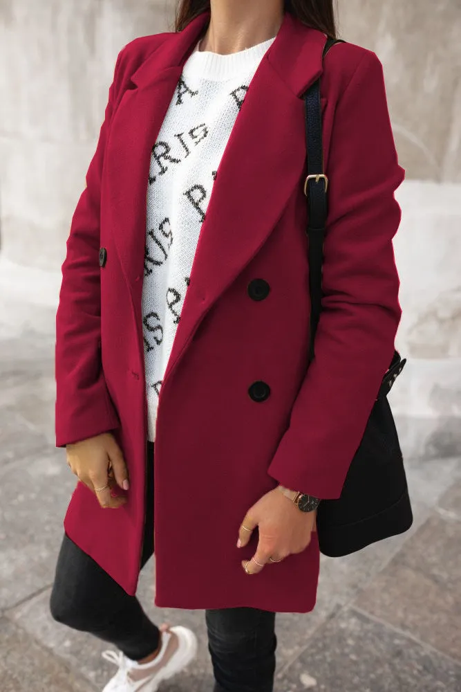 Elianna - Classic Double-Breasted Coat