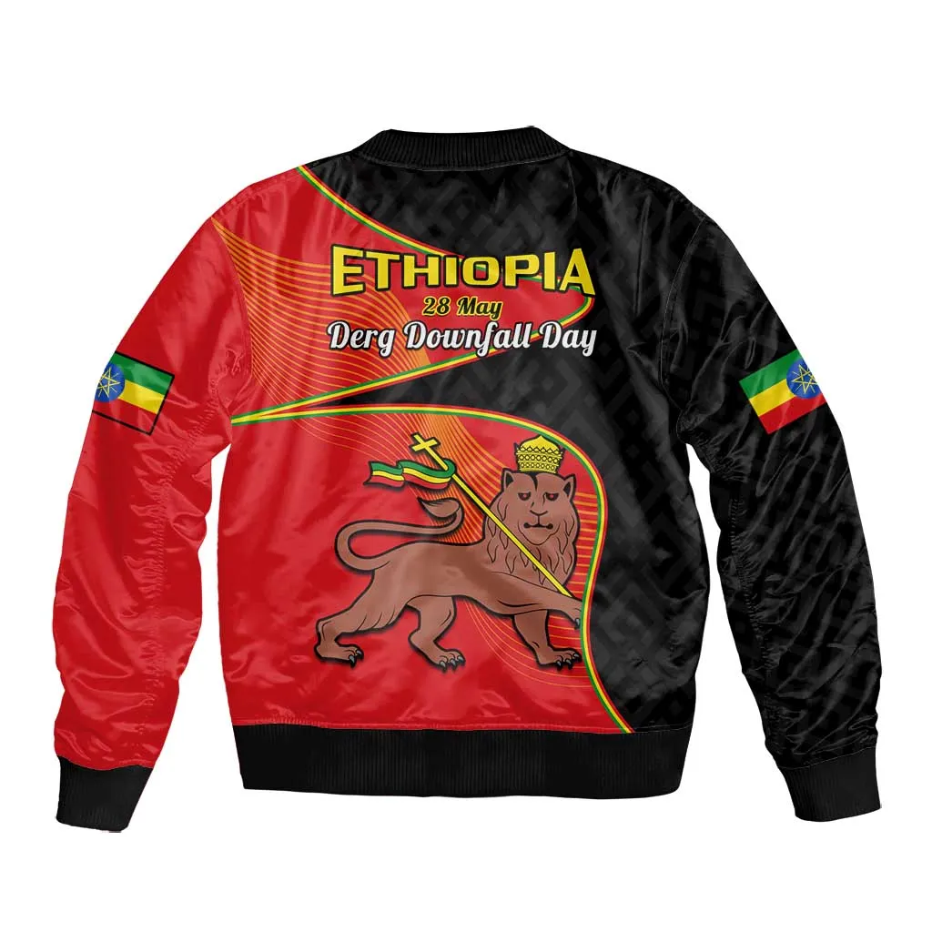 Ethiopia Derg Downfall Day Bomber Jacket Ethiopian Lion of Judah LT14
