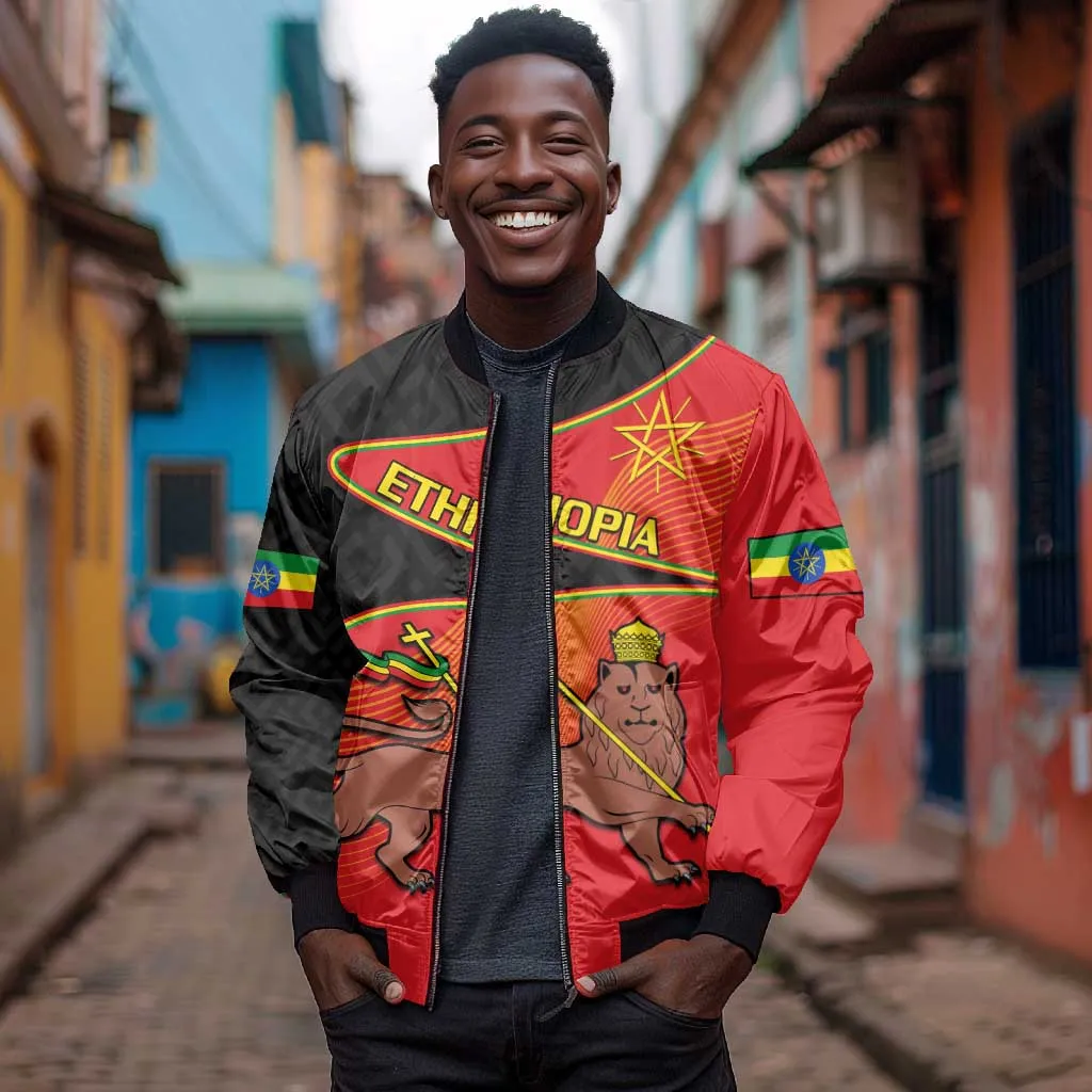 Ethiopia Derg Downfall Day Bomber Jacket Ethiopian Lion of Judah LT14