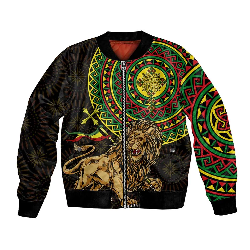 Ethiopia National Day Bomber Jacket Lion Of Judah African Pattern LT01