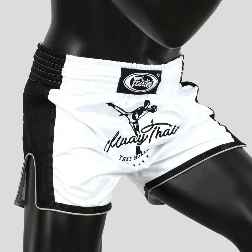 Fairtex White Slim Cut Muay Thai Shorts