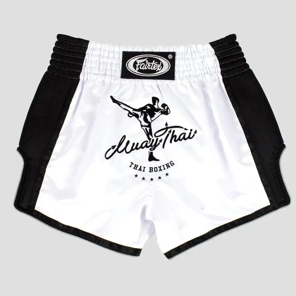 Fairtex White Slim Cut Muay Thai Shorts