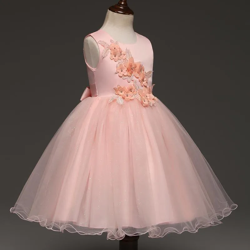 Fancy Girls Dresses Christmas or Wedding Dresses 1- 8 Years White Pink